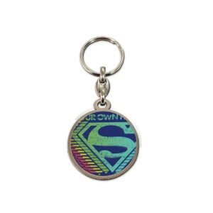 Llavero Redondo Metal Logo Multicolor Superman Uni
