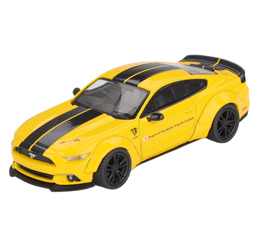 Mini GT Ford Mustang LB‑Works Triple Yellow 1:64 – Modelo Diecast Premium 1:64