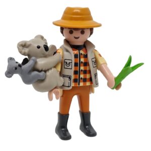 Figura Playmobil Cuidador con Koala F266 – Figura Suelta Safari y Zoológico