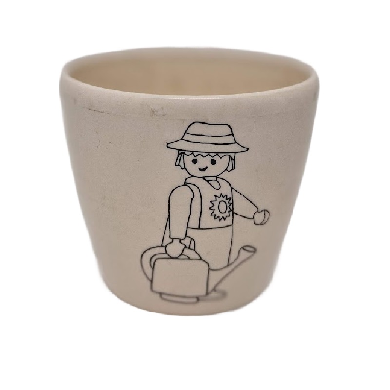 Macetero Lechuza con Motivos Playmobil Jardinero – Decoración Original y Funcional