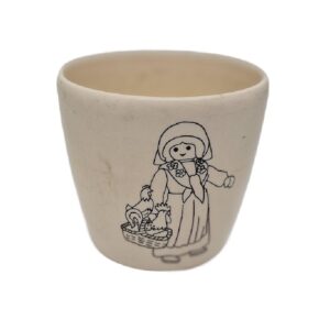 Macetero Lechuza con Motivos Playmobil Campesina – Decoración Original y Creativa