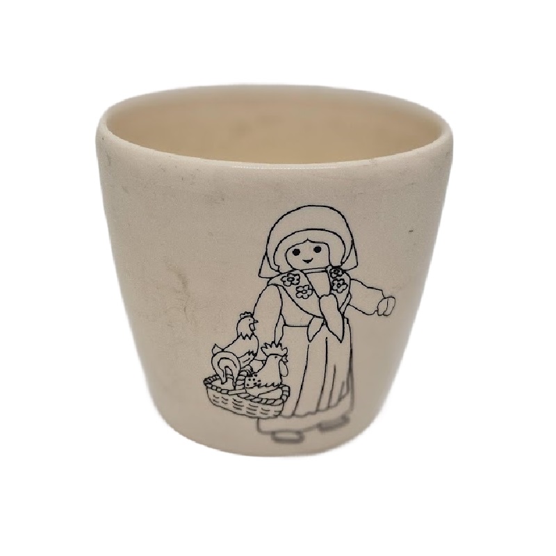 Macetero Lechuza con Motivos Playmobil Campesina – Decoración Original y Creativa